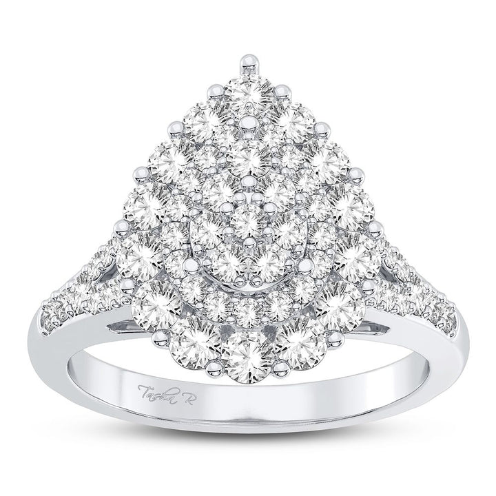 Brilliant 14k White Gold 1CT Lab Diamond Womens Fashion Ring