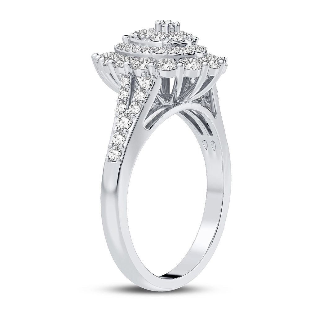 Brilliant 14k White Gold 1CT Lab Diamond Womens Fashion Ring