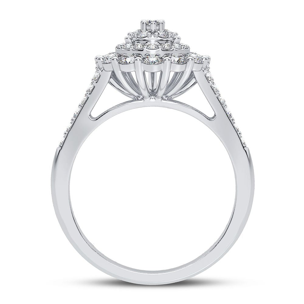 Brilliant 14k White Gold 1CT Lab Diamond Womens Fashion Ring