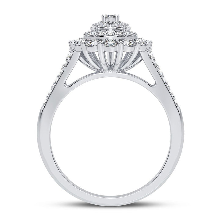 Brilliant 14k White Gold 1CT Lab Diamond Womens Fashion Ring