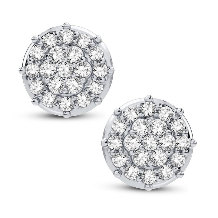 Chic 10k White Gold Lab Diamond Stud Earrings for Women