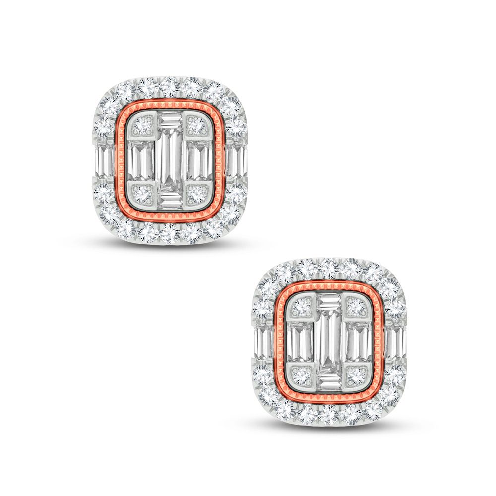 10k Rose Gold Lab Diamond Stud Earrings - Chic Sparkle