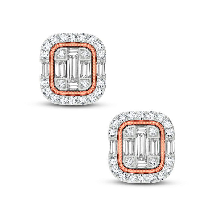 10k Rose Gold Lab Diamond Stud Earrings - Chic Sparkle