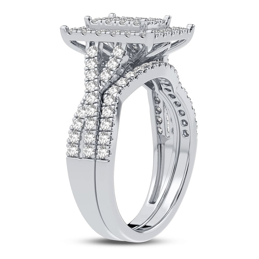 Timeless 10k White Gold 1CT Lab Diamond Bridal Ring