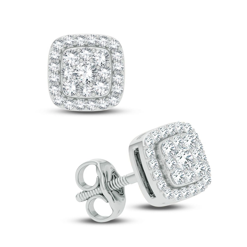 Chic 14k White Gold 0.25CT Lab Diamond Stud Earrings