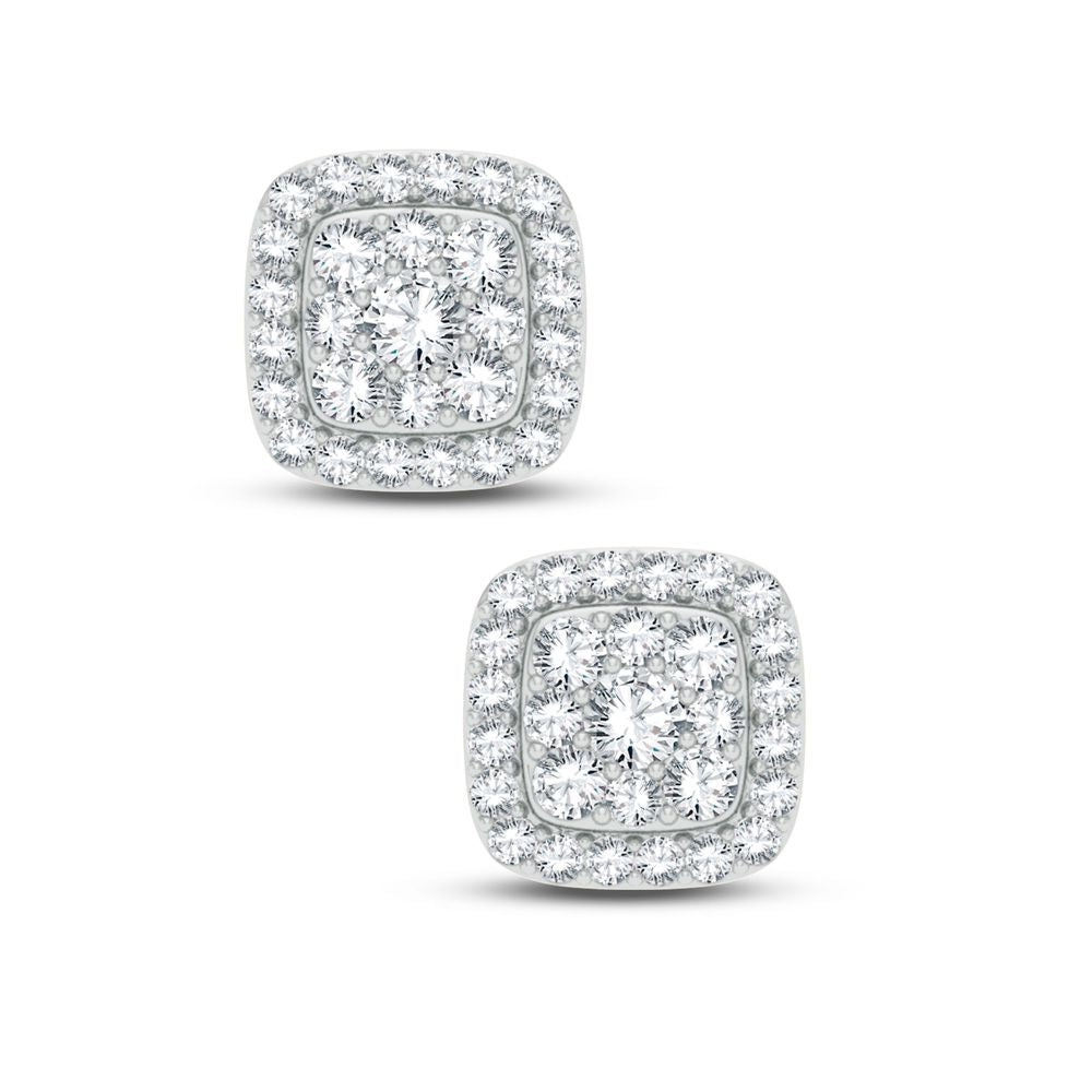Chic 14k White Gold 0.25CT Lab Diamond Stud Earrings