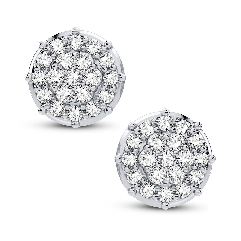 Chic 10k White Gold 0.33CT Lab Diamond Stud Earrings