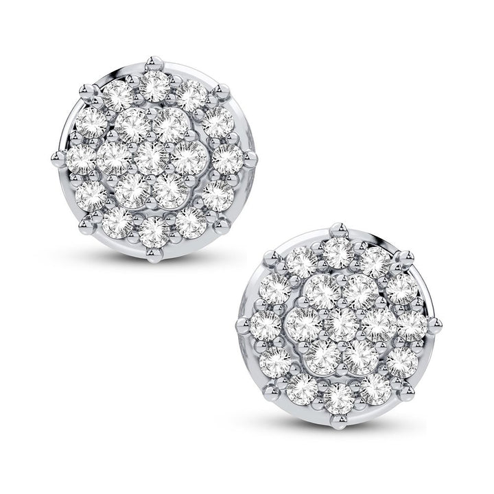 Chic 10k White Gold 0.33CT Lab Diamond Stud Earrings