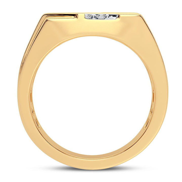 Bold 14K Yellow Gold 2CT Lab Diamond Mens Ring