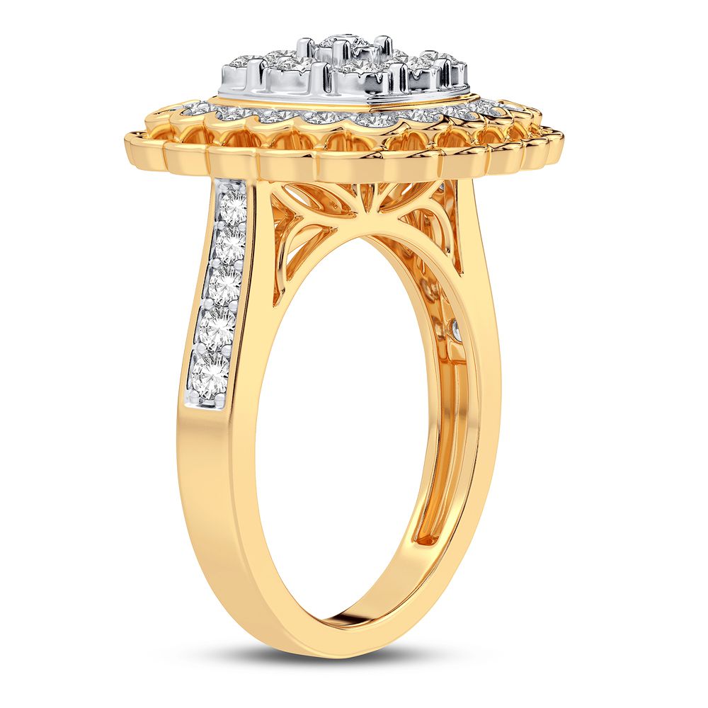 Chic 10k Gold 1CT Lab-Created Diamond Womens Fashion Ring