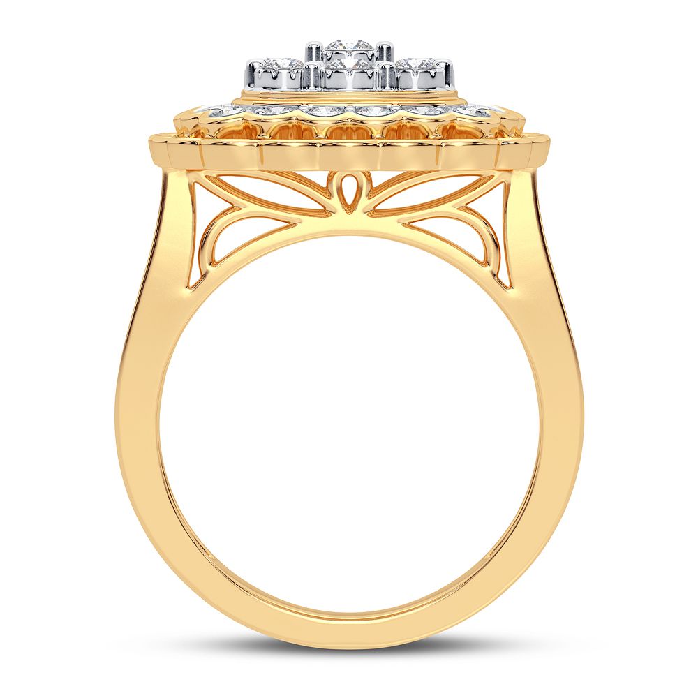 Chic 10k Gold 1CT Lab-Created Diamond Womens Fashion Ring