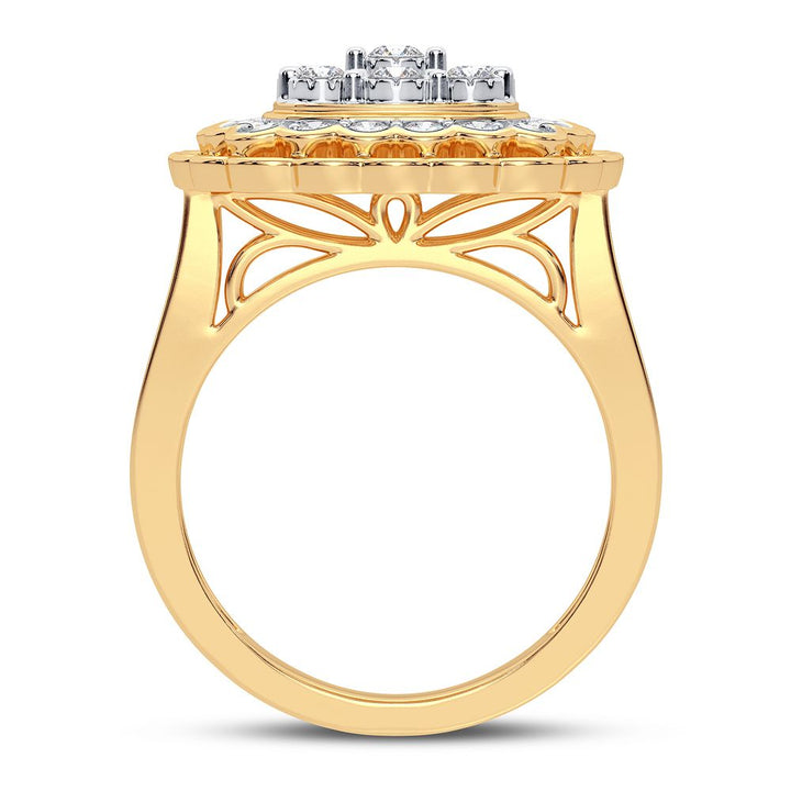 Chic 10k Gold 1CT Lab-Created Diamond Womens Fashion Ring
