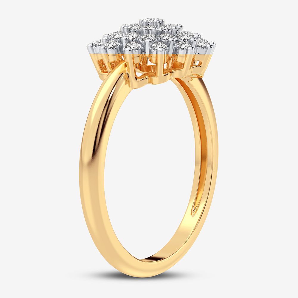Chic 10k Yellow Gold Lab Diamond Womens Fashion Ring