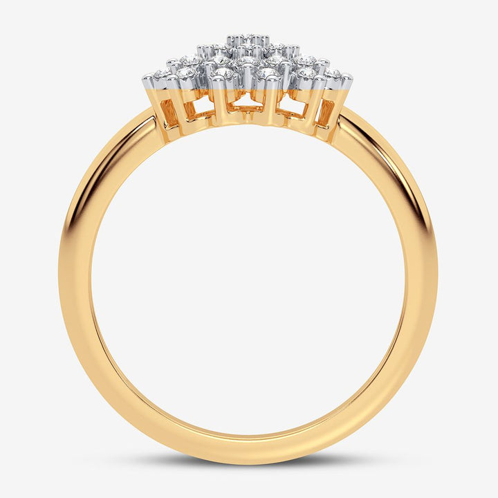 Chic 10k Yellow Gold Lab Diamond Womens Fashion Ring