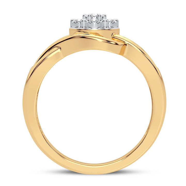 Chic 10k Yellow Gold Lab Diamond Womens Fashion Ring 0.25CT