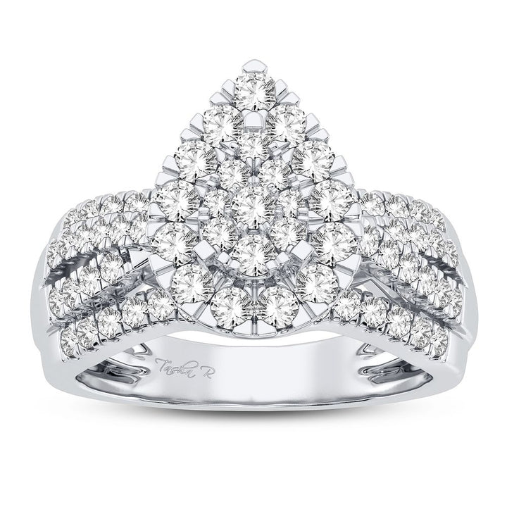 Chic 14k White Gold 1CT Lab Diamond Womens Fashion Ring