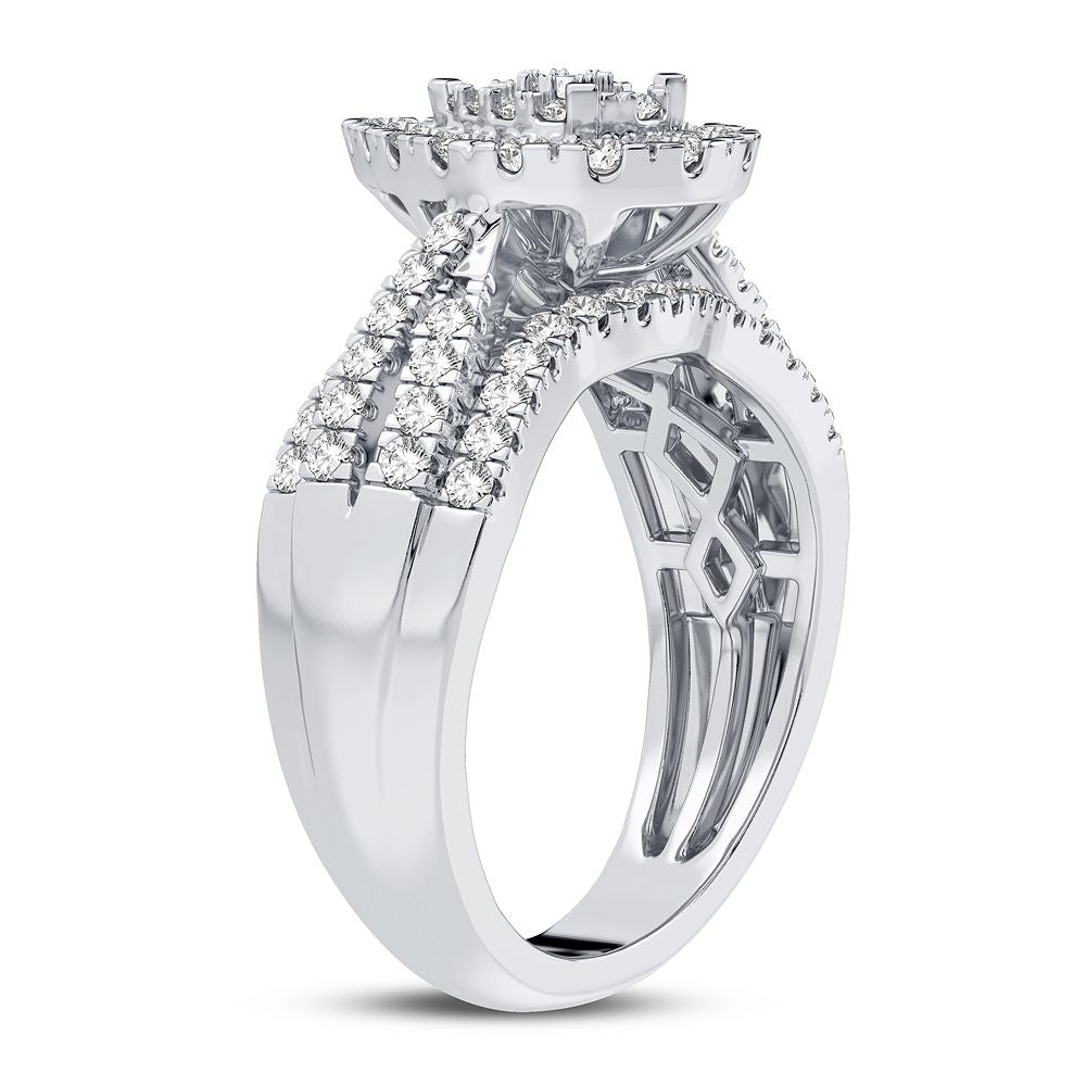 Chic 14k White Gold 1CT Lab Diamond Womens Fashion Ring
