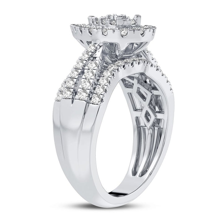 Chic 14k White Gold 1CT Lab Diamond Womens Fashion Ring