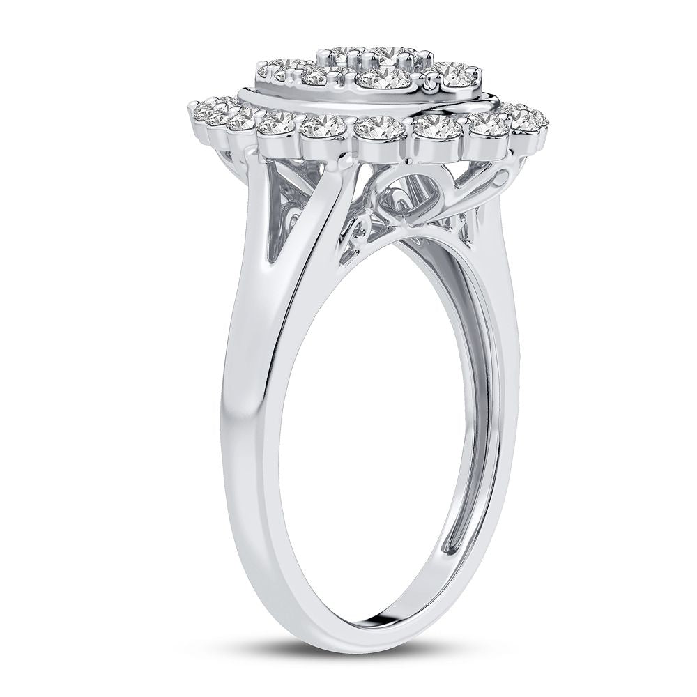 Chic 10k White Gold 1CT Lab Diamond Womens Fashion Ring