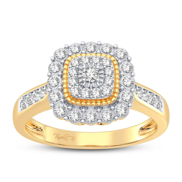 Chic 10k Gold 0.20CT Lab Diamond Statement Ring for Her