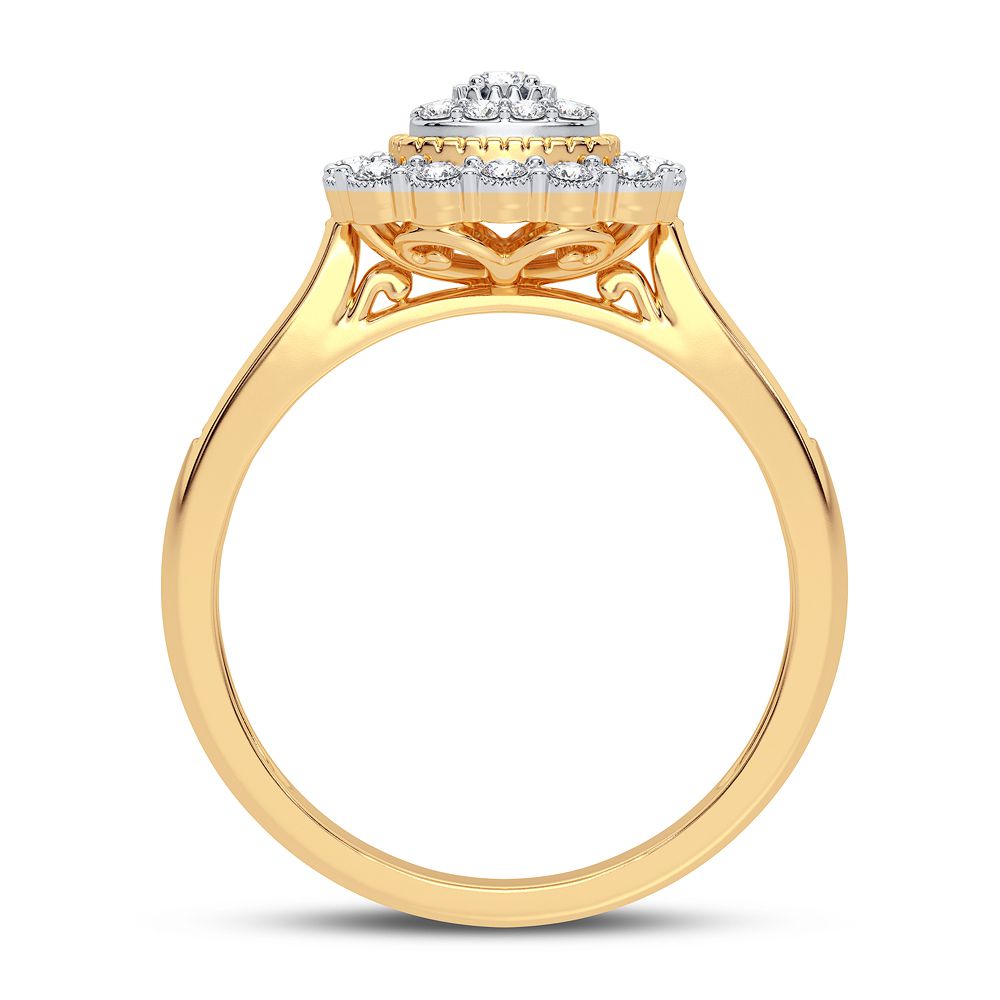 Chic 10k Gold 0.20CT Lab Diamond Statement Ring for Her