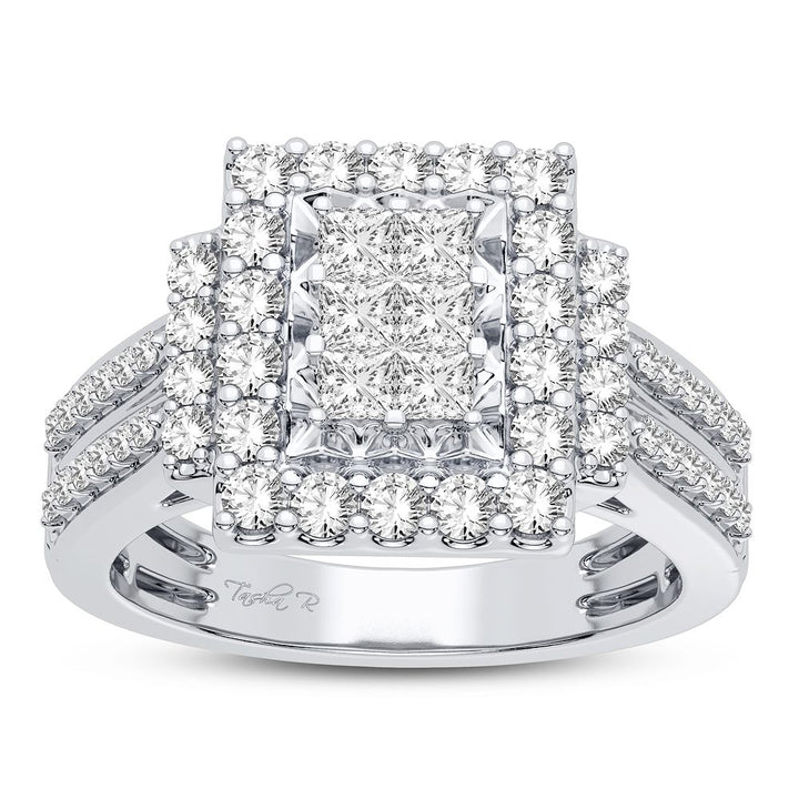 Chic 14k White Gold 1CT Lab Diamond Womens Fashion Ring