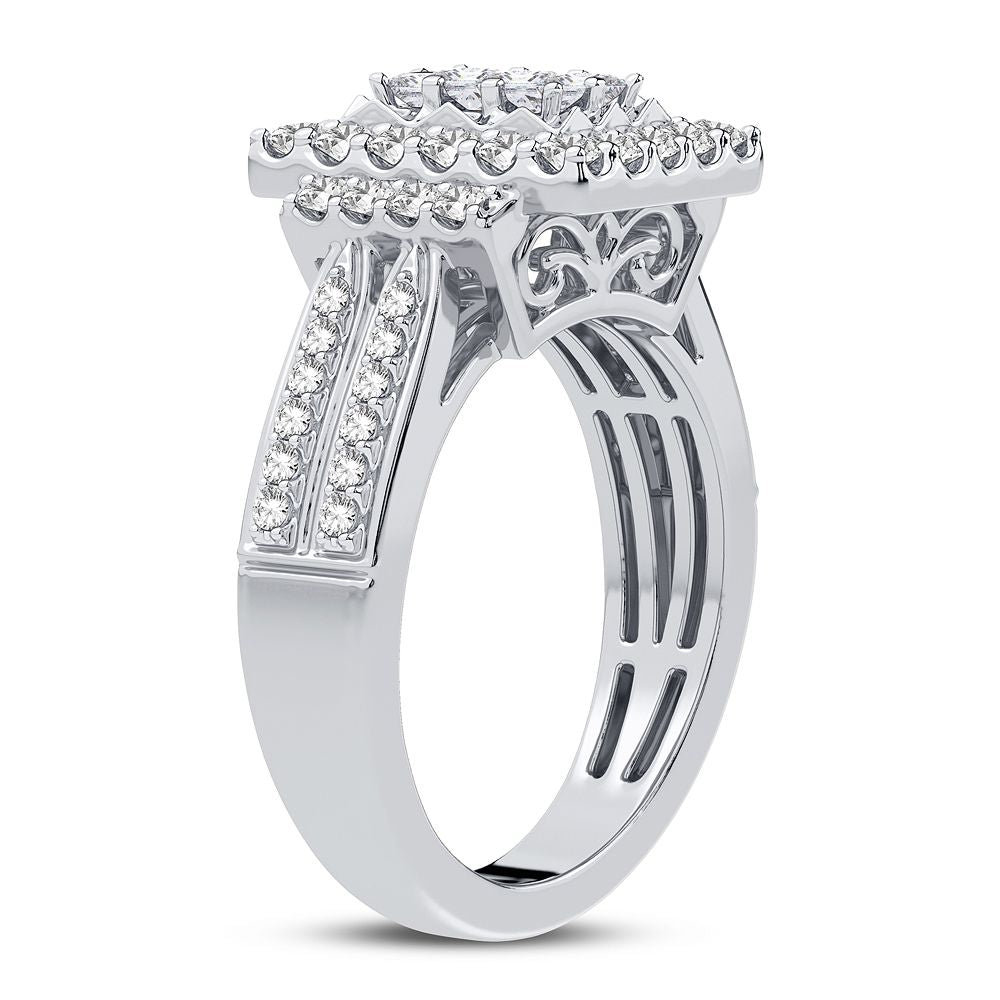 Chic 14k White Gold 1CT Lab Diamond Womens Fashion Ring