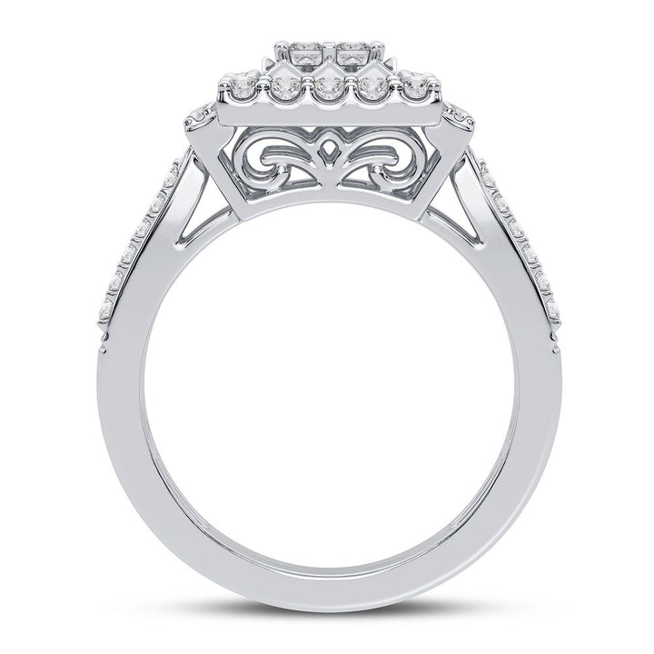 Chic 14k White Gold 1CT Lab Diamond Womens Fashion Ring