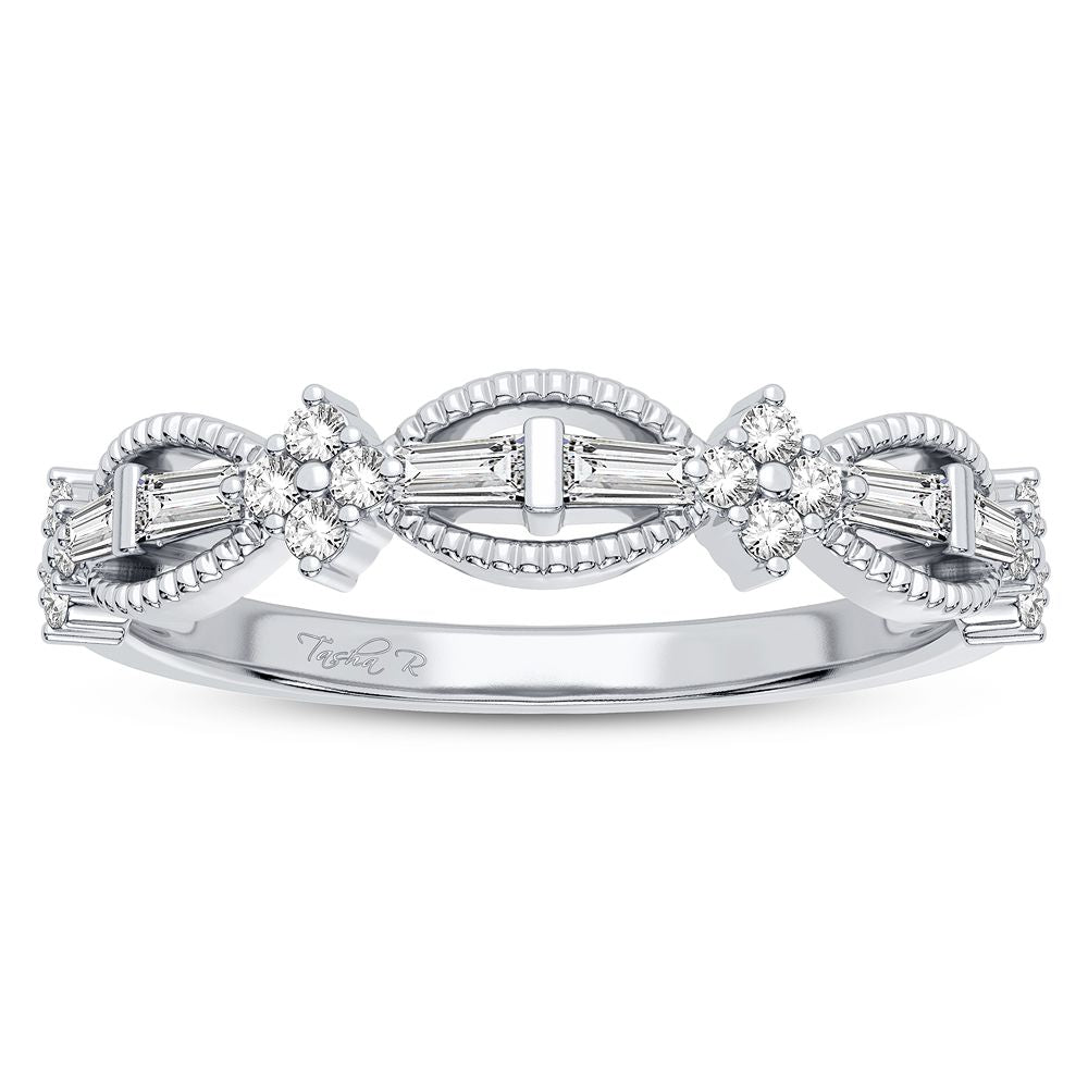 Chic 10k White Gold 0.20CT Lab Diamond Fashion Band