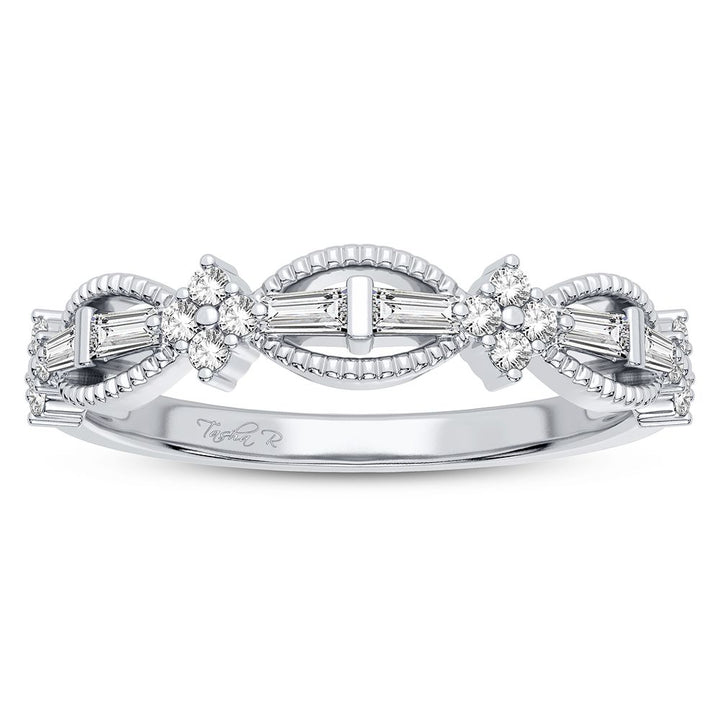Chic 10k White Gold 0.20CT Lab Diamond Fashion Band