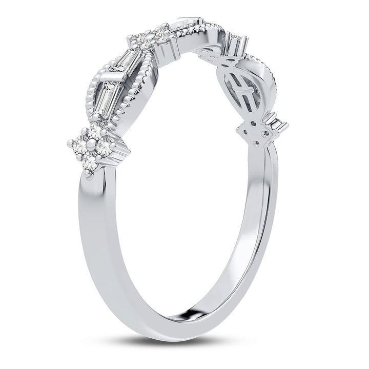 Chic 10k White Gold 0.20CT Lab Diamond Fashion Band