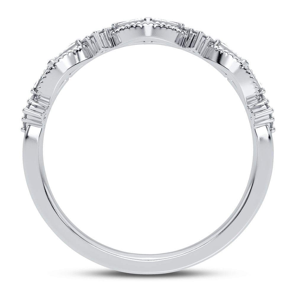 Chic 10k White Gold 0.20CT Lab Diamond Fashion Band