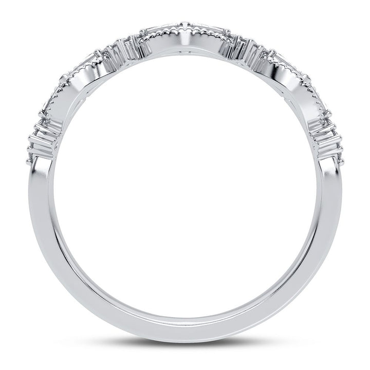 Chic 10k White Gold 0.20CT Lab Diamond Fashion Band