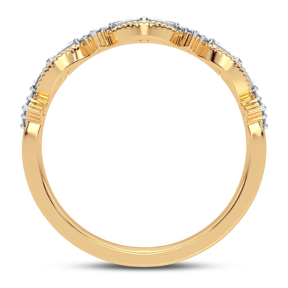 Chic 10k Gold 0.20CT Lab Grown Diamond Fashion Band Ring