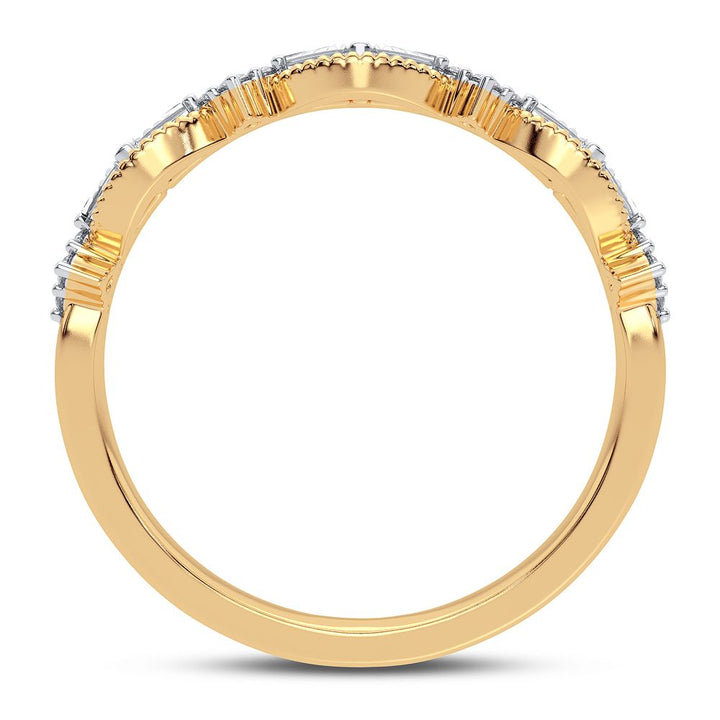 Chic 10k Gold 0.20CT Lab Grown Diamond Fashion Band Ring