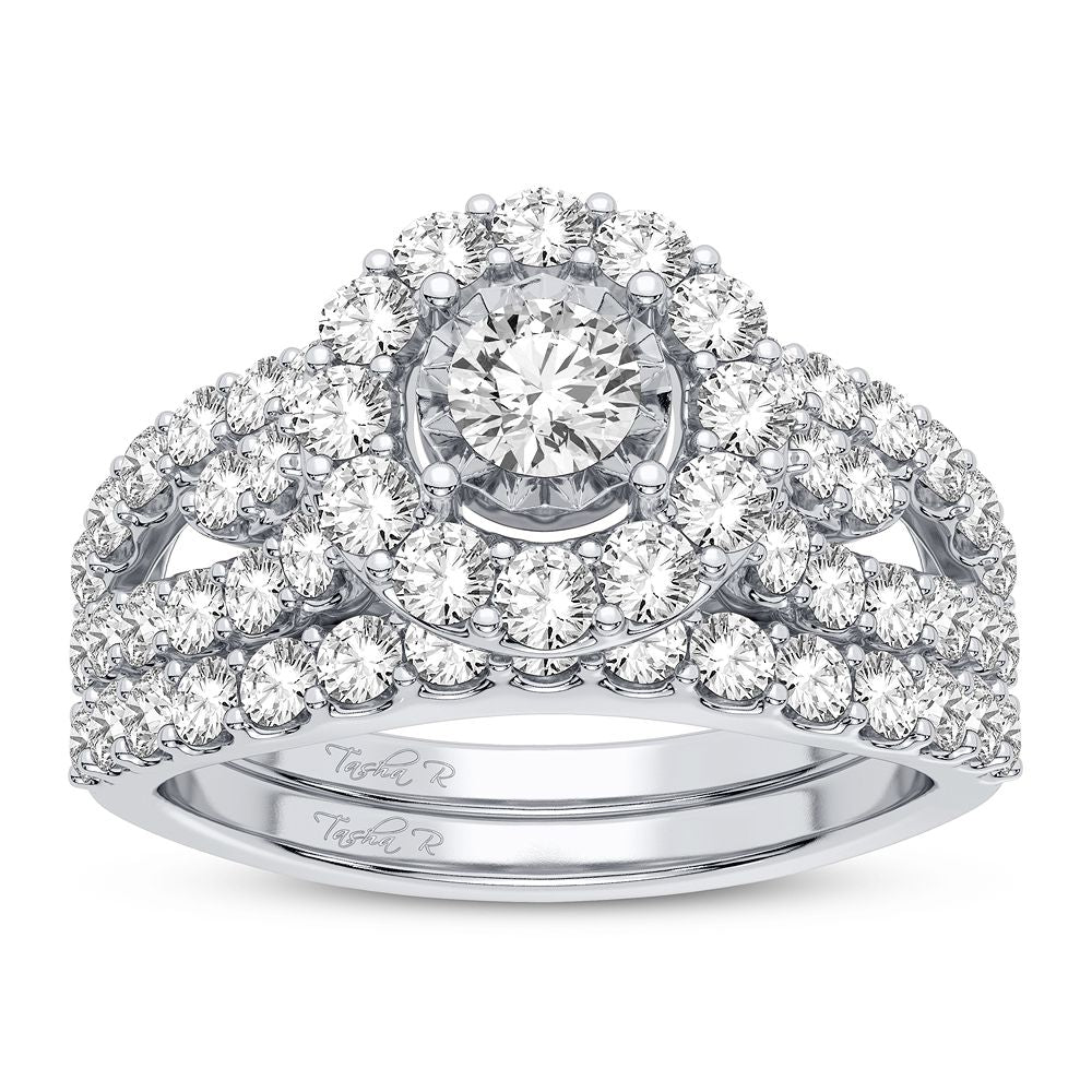 10k White Gold Lab Diamond Bridal Ring (1.75CT Brilliance)