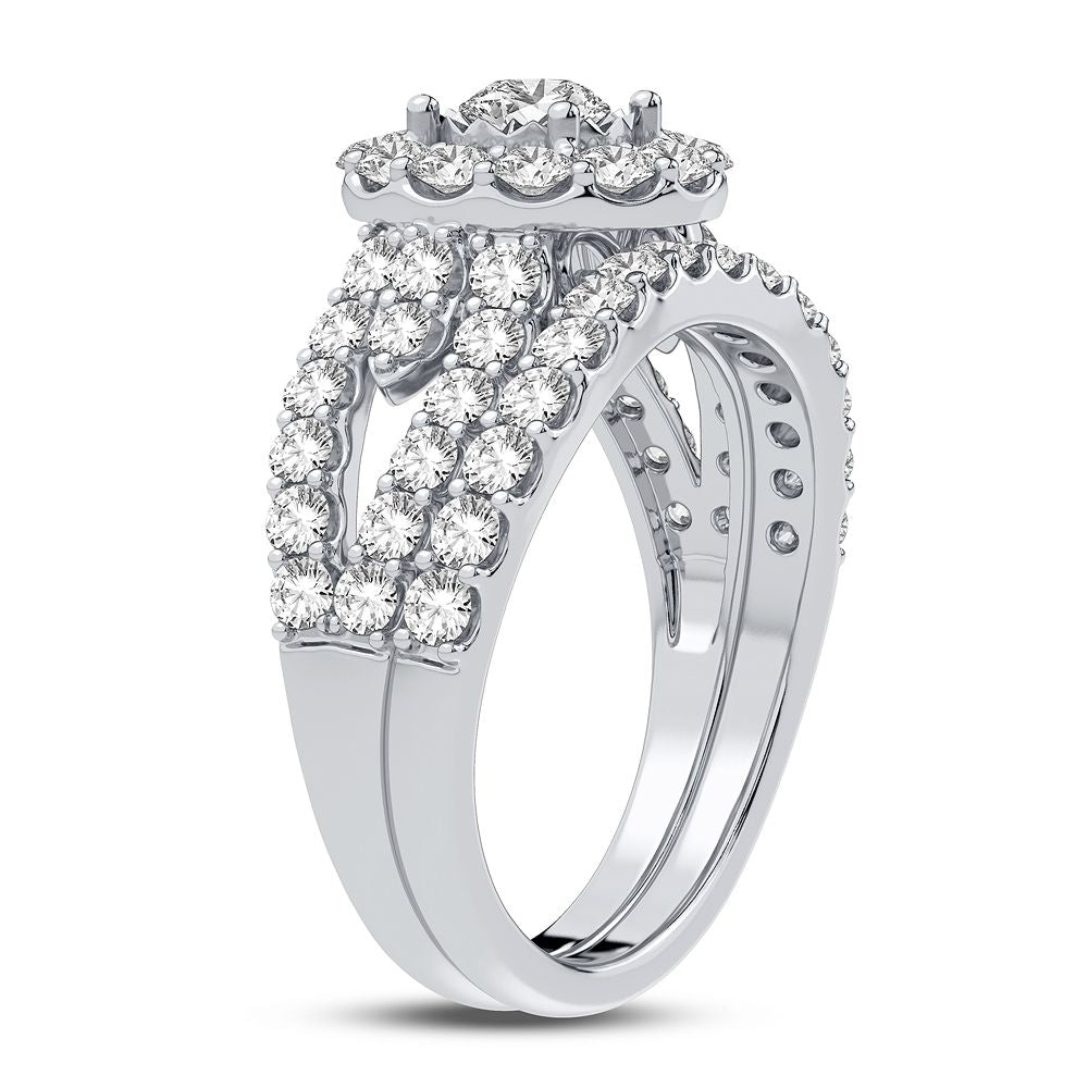 10k White Gold Lab Diamond Bridal Ring (1.75CT Brilliance)