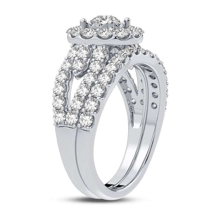 10k White Gold Lab Diamond Bridal Ring (1.75CT Brilliance)