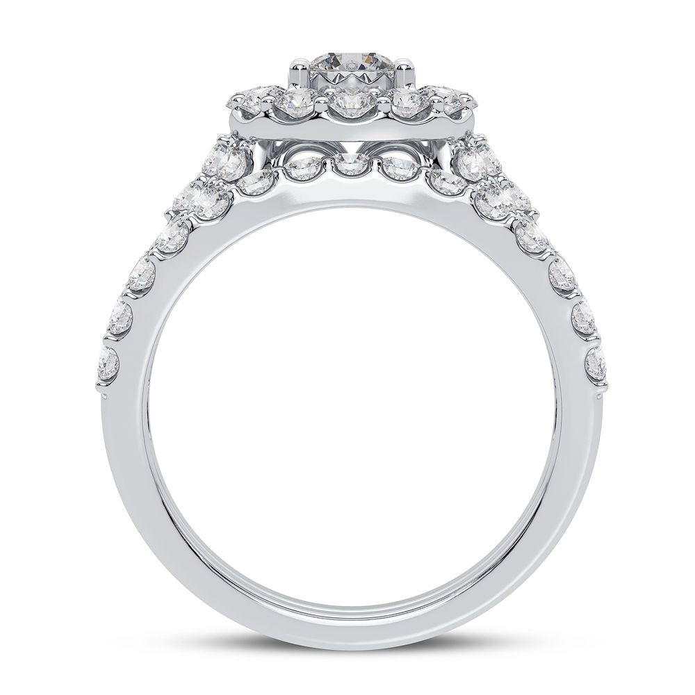 10k White Gold Lab Diamond Bridal Ring (1.75CT Brilliance)