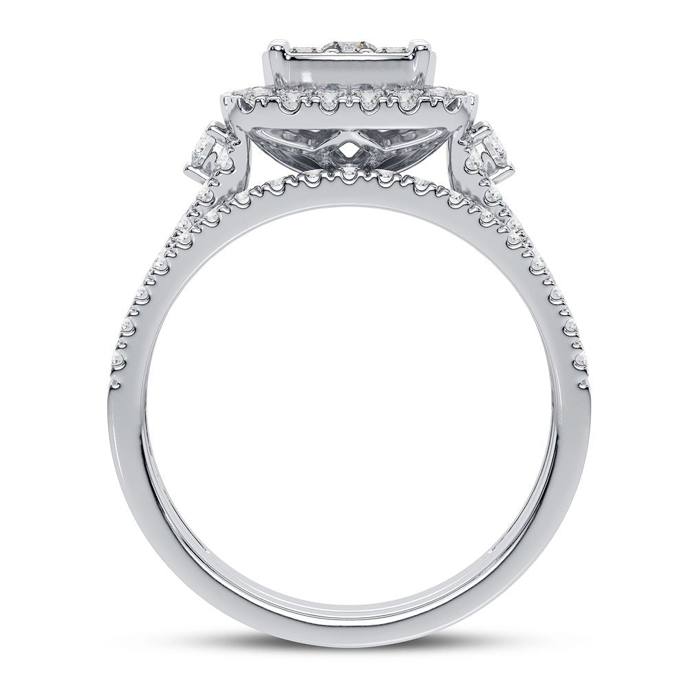 Brilliant 10k White Gold Lab Diamond Engagement Ring