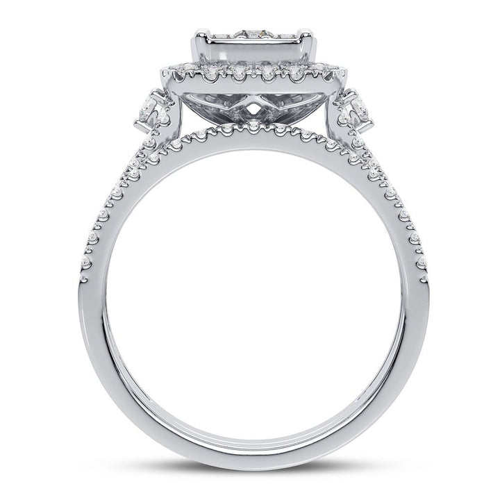 Brilliant 10k White Gold Lab Diamond Engagement Ring
