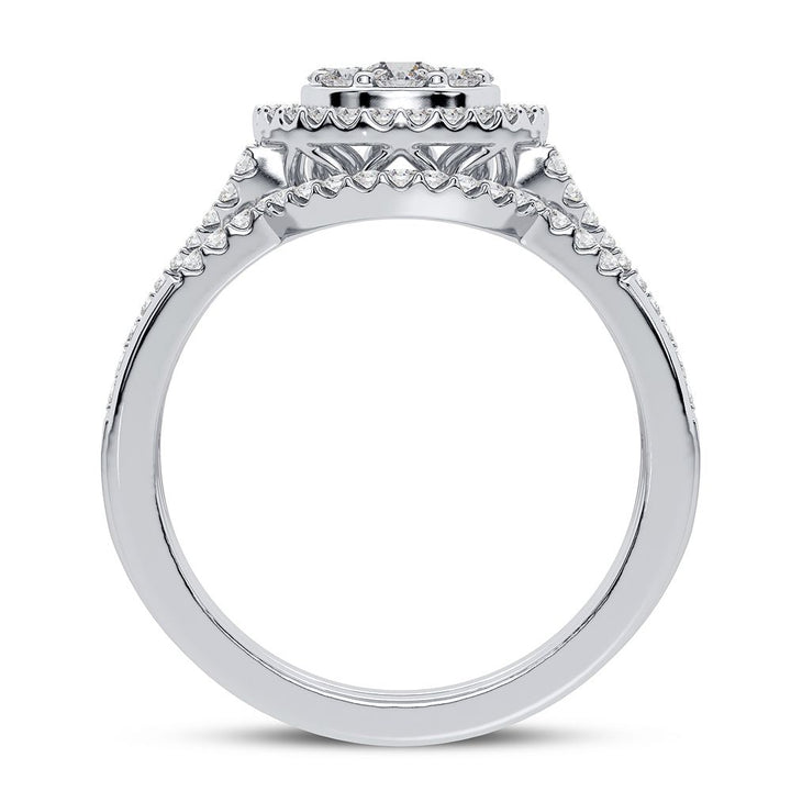 10k White Gold Lab Diamond Bridal Ring Set 0.75CT