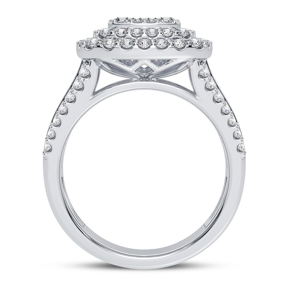 Sparkling 1.50CT Lab Diamond Womens White Gold Ring
