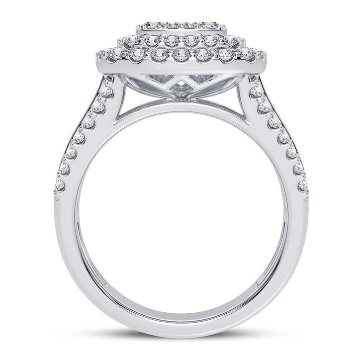 Sparkling 1.50CT Lab Diamond Womens White Gold Ring