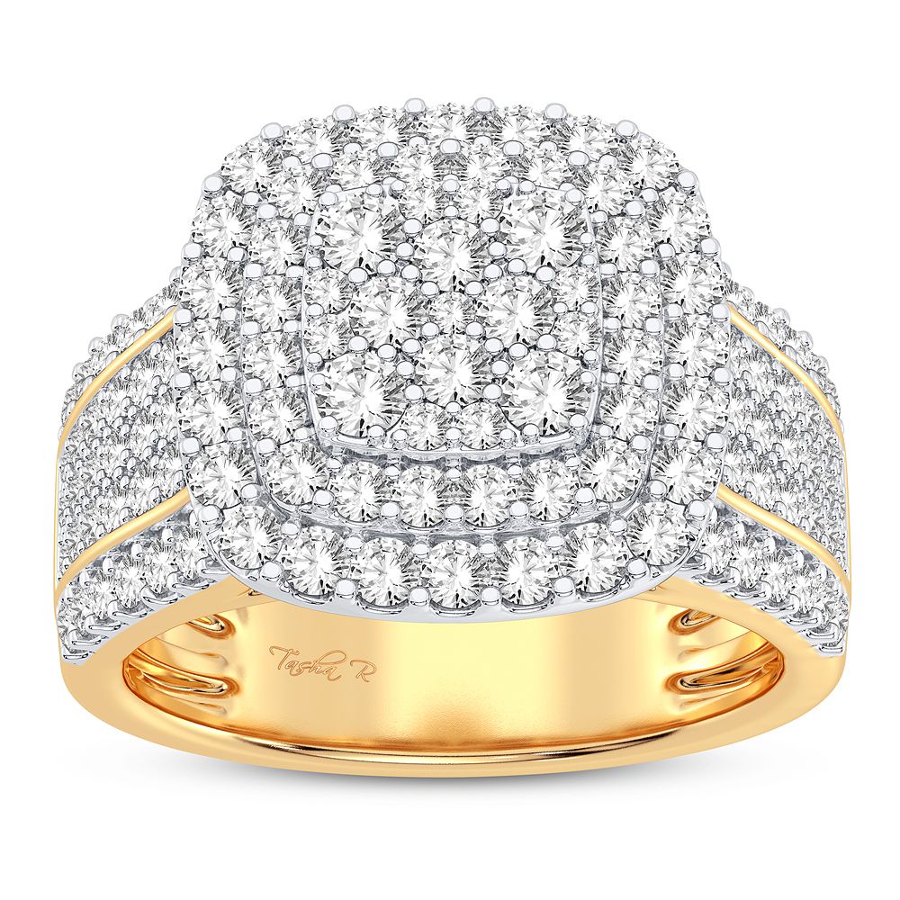 Chic 14K Yellow Gold Lab Diamond Fashion Ring - 1.34CT
