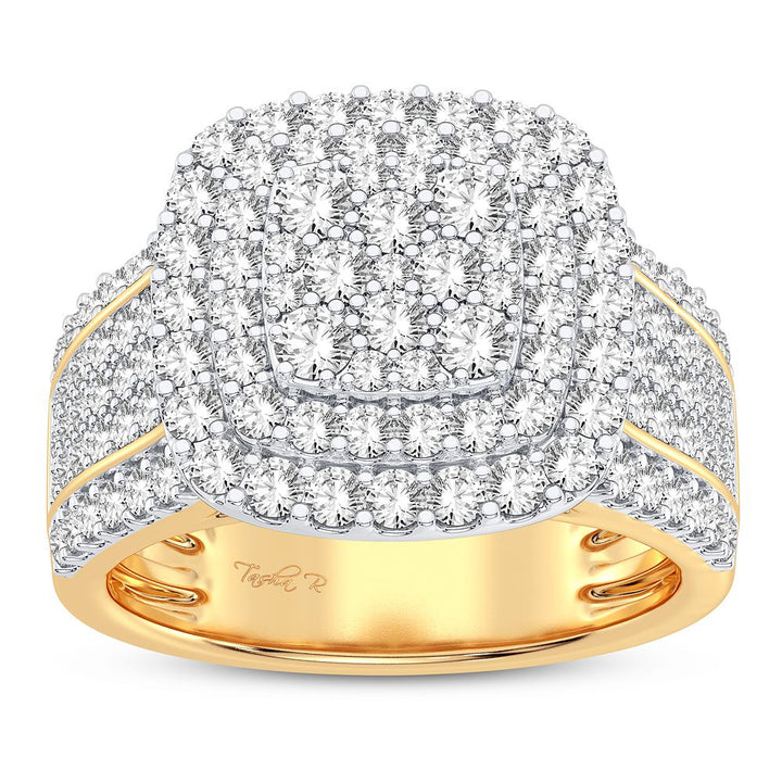 Chic 14K Yellow Gold Lab Diamond Fashion Ring - 1.34CT