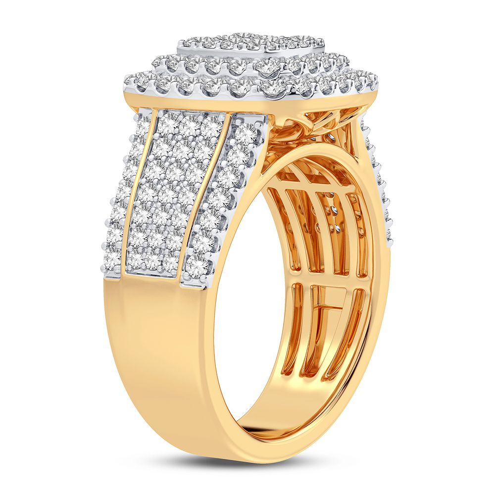 Chic 14K Yellow Gold Lab Diamond Fashion Ring - 1.34CT