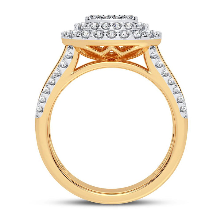 Chic 14K Yellow Gold Lab Diamond Fashion Ring - 1.34CT