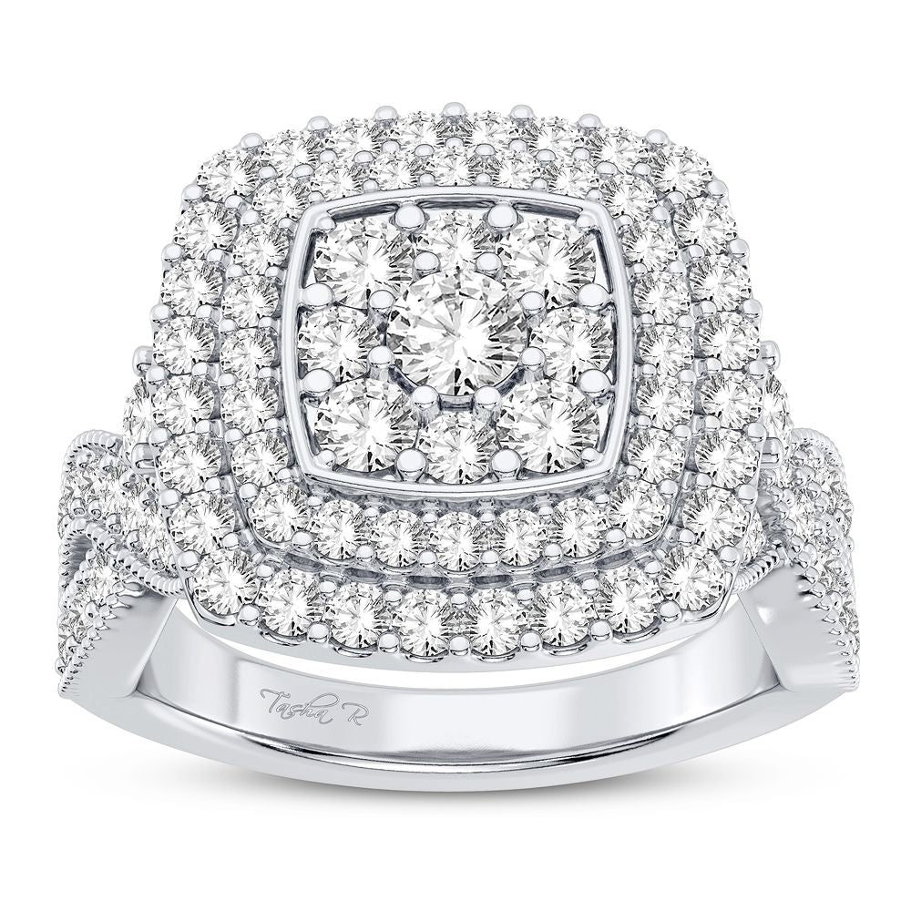 Luminous 14k White Gold 2CT Lab Diamond Womens Fashion Ring