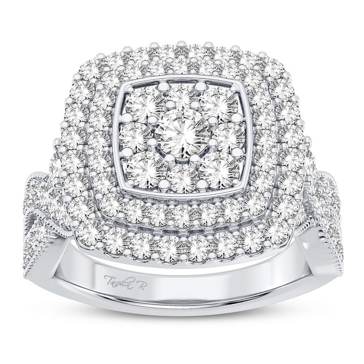 Luminous 14k White Gold 2CT Lab Diamond Womens Fashion Ring